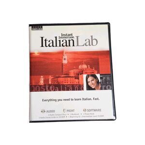 Instant Immersion Italian Lab Complete Language Course 8 CDs 3 CD-ROMs Workbook